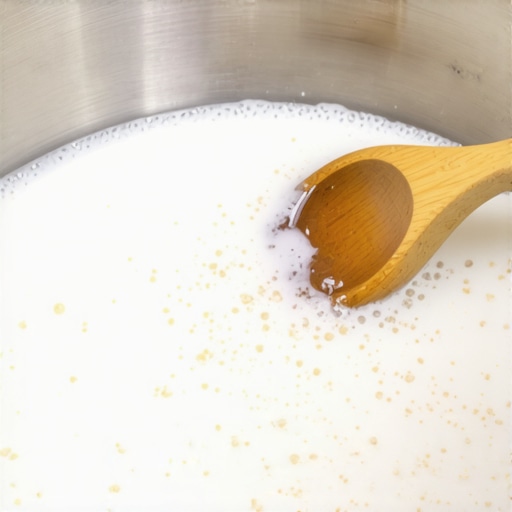 Proces topljenja listića sojinog voska u metalnoj posudi