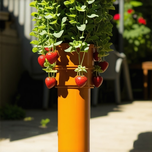 Domaći vertikalni sistem za uzgoj jagoda u PVC cevima u malom dvorištu