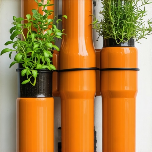 Detaljan prikaz vertikalnog vrta napravljenog od plastičnih boca na balkonskom zidu sa začinskim biljem