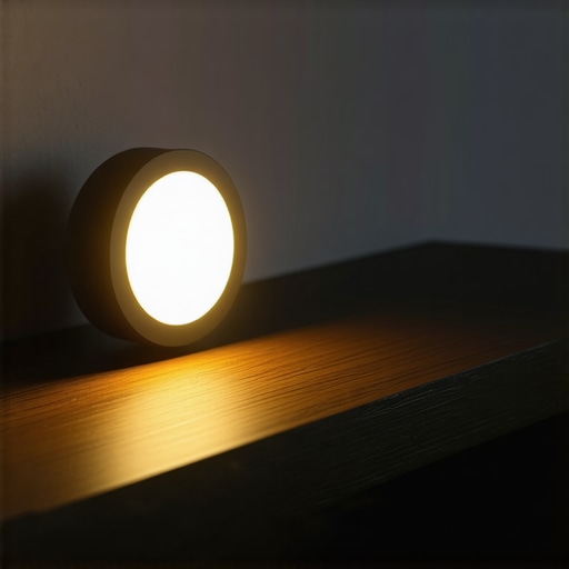 Bežična LED svetiljka postavljena na policu bez bušenja