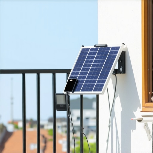 Solarni panel montiran na balkon za punjenje telefona