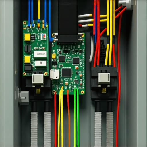 Detail of smart garden controller with wires and valves