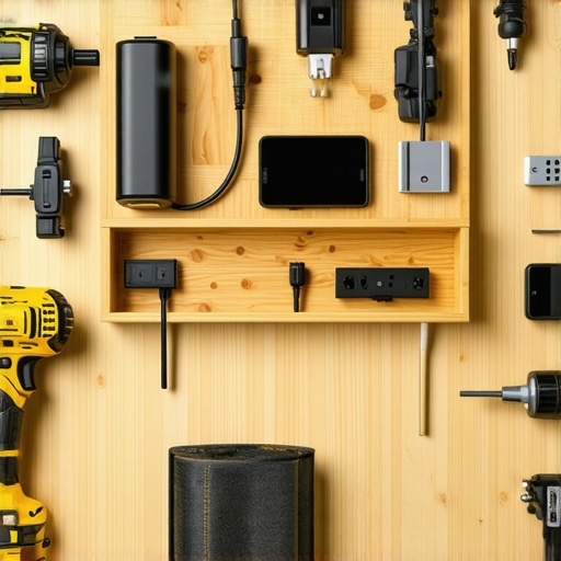 DIY Stanica za punjenje i organizacija kablova Ručno napravljena drvena stanica za punjenje sa sakrivenim kablovima u radionici