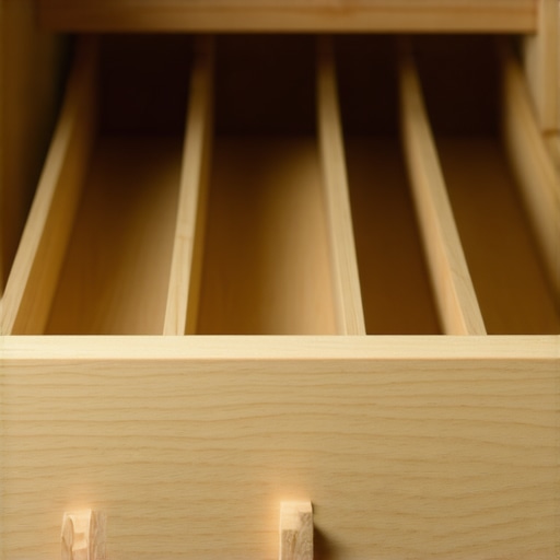 Ručno rađene drvene pregrade u kuhinjskoj fioci za bolju organizaciju bez šrafova