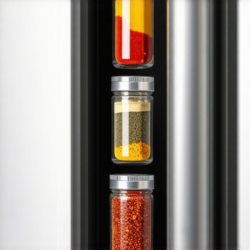 DIY magnetne posude za začine na frižideru Magnetne teglice za začine organizovane na vratima frižidera