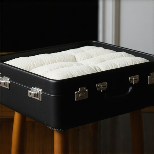 Završen projekat kreveta za psa napravljenog od starog vintage kofera sa drvenim nogicama