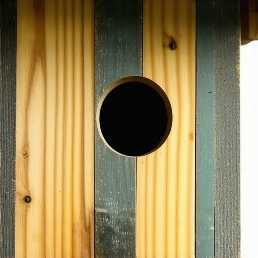 Moderna kucica za ptice napravljena od ostataka dasaka u radionici