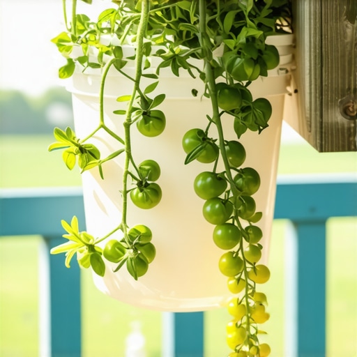 DIY naopačke saksija za paradajz Paradajz koji raste naopačke iz plastične kante na balkonu