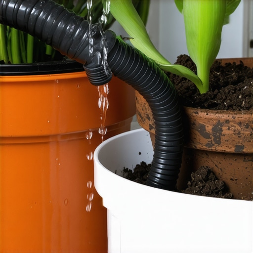 Crna creva i rezervoar za samostalno zalivanje biljaka u stanu