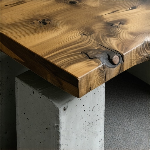 DIY stocic od betona i drveta Moderan stočić za kafu napravljen od betonskih blokova i stare drvene daske u industrijskom stilu