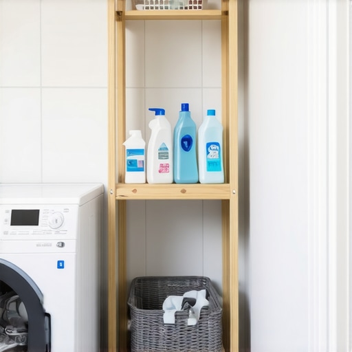 DIY uska polica na točkiće pored mašine za veš Uska drvena polica na točkiće u malom kupatilu pored mašine