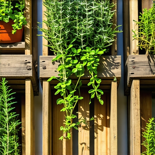 Vertikalna bašta od drvenih gajbi na terasi