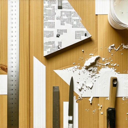 DIY zidni ukrasi od recikliranog papira u radionici Unikatni zidni dekor od kartona i papira na radnom stolu sa alatom