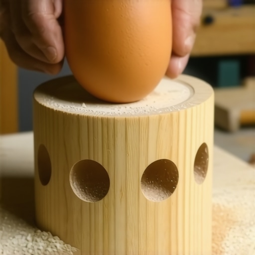 Izrada drvenog stalka za jaja u radionici
