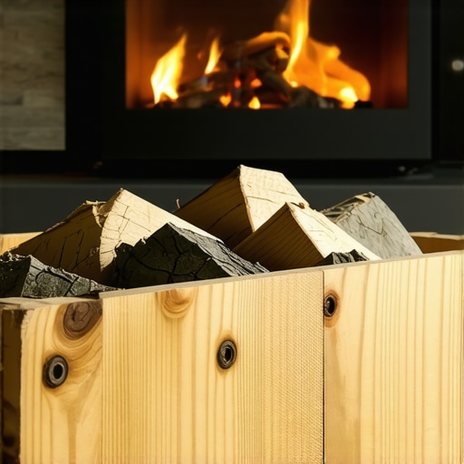 Handcrafted Ash Wood Firewood Crate DIY 2026 Robust wooden firewood crate next to a fireplace showing expert craftsmanship