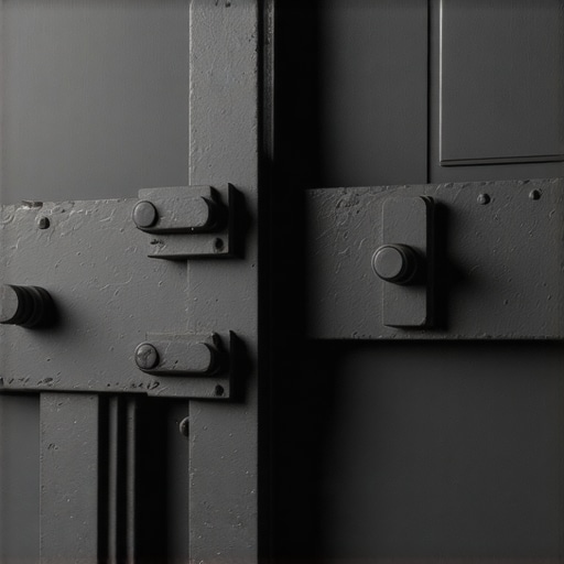 Detalj metalnog mehanizma za klizna vrata od stare kapije