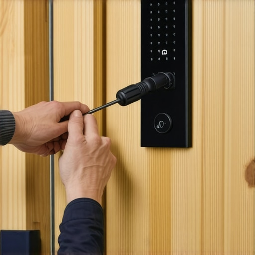 Detaljan prikaz ugradnje pametne brave na drvena ulazna vrata