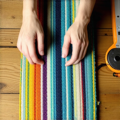 Braiding recycled fabric strips for a DIY hallway rug