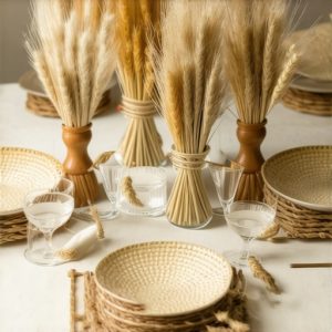 Kako ukrasiti sto za slavu: Prirodna dekoracija od žita i lana