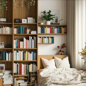 Kako urediti garsonjeru: Napravite pregradni zid od polica