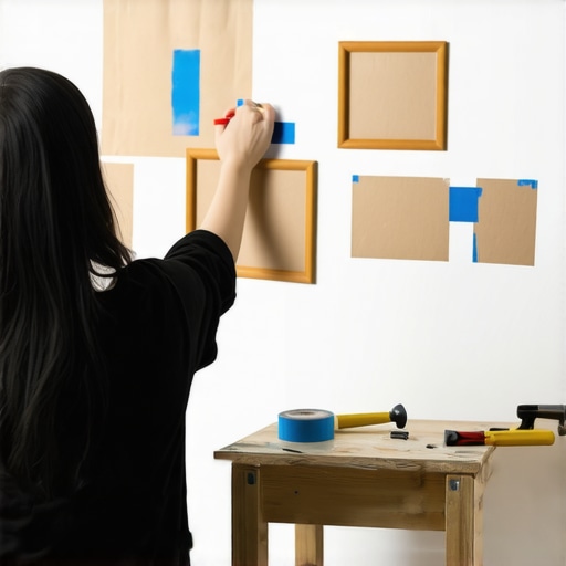 Postavljanje papirnih šablona za slike na zid bez libele