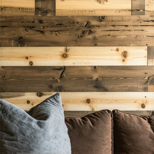 Detaljna tekstura zida od recikliranih paleta u modernom enterijeru