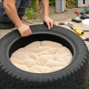 Napravite krevet za psa od stare gume za nula dinara