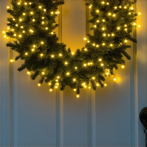 Napravite svetleći venac za vrata od grančica i LED lampica