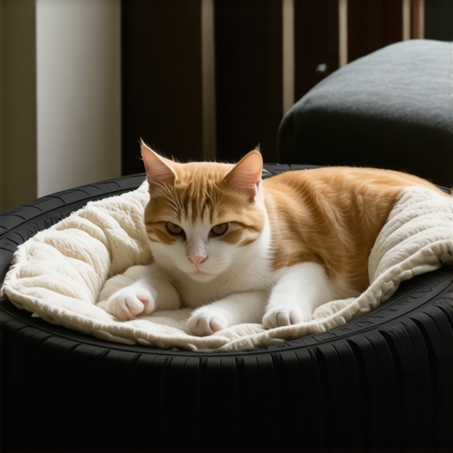 Napravite udoban krevet za mačku od stare gume i kanapa