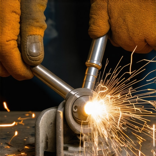 Majstor oštri burgiju za metal na brusilici uz varnice