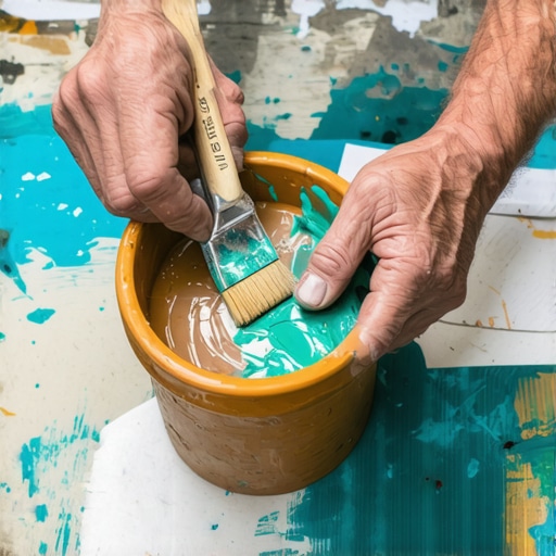 Osvežavanje starih saksija akrilnom bojom Rukom farbanje stare terakota saksije teal akrilnom bojom