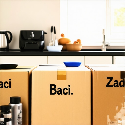 Plan za rasciscavanje kuhinje u cetiri koraka Kuhinja u procesu rasciscavanja sa kutijama za sortiranje stvari