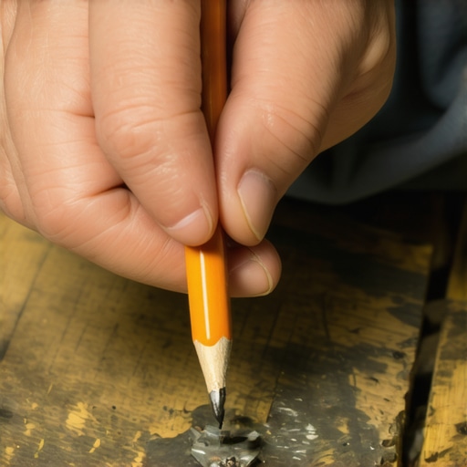 Ručno nanošenje grafita olovkom na klin šarke vrata