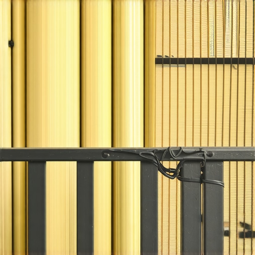 Bambus paravan pričvršćen na ogradu terase bez bušenja pomoću crnih vezica