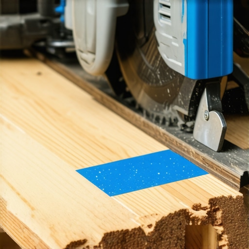 Precizno sečenje laminata sa krep trakom Majstor seče laminat koristeći trik sa plavom krep trakom radi sprečavanja krzanja ivica