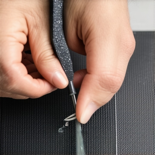 Ruka majstora koristi nož za staklo i pravi precizan rez na staklenoj tabli.