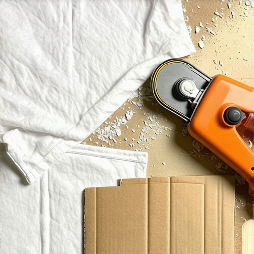 Priprema pamučnih krpa od starih majica Sečenje starih pamučnih majica rotacionim nožem za pravljenje krpa