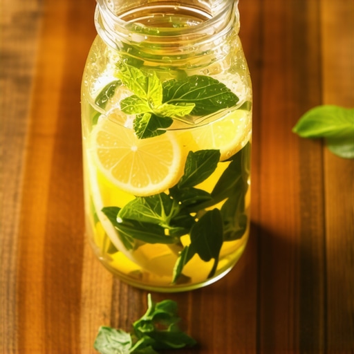 Priprema prirodnog mirisa od limuna i nane Sveža nana i kora limuna u staklenoj tegli za domaći osveživač vazduha