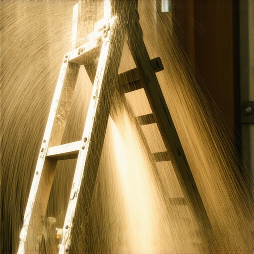 Priprema starih merdevina za DIY projekat Šmirglanje starih drvenih merdevina u radionici