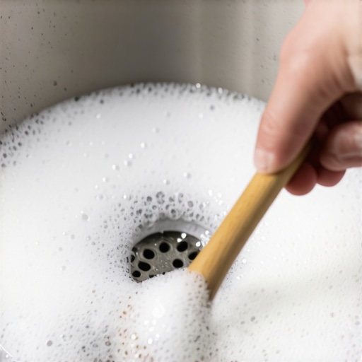 Reakcija sode bikarbone i sirćeta u sudoperi za brzo otpušavanje