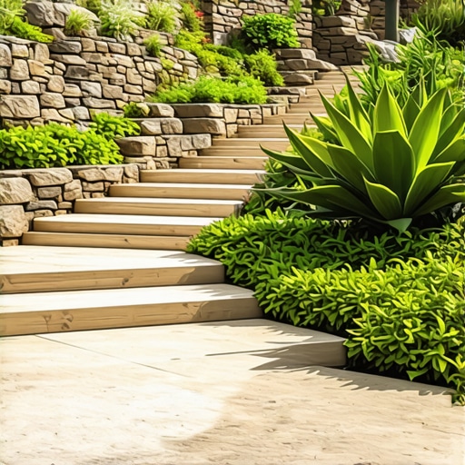 Prirodno uređenje strme bašte bez betona Terase u bašti na strmom terenu urađene pomoću suvozida i drveta