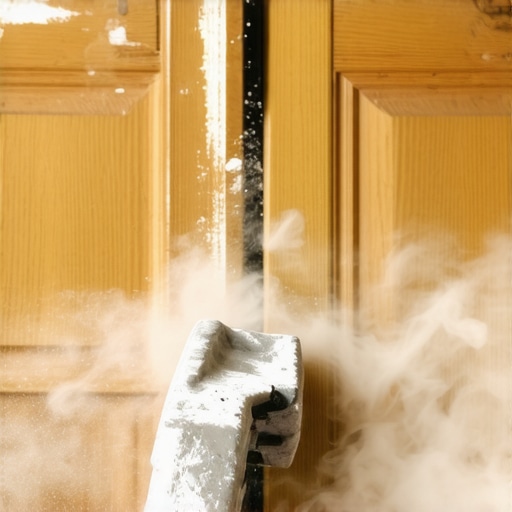 Brušenje starih drvenih vrata za DIY radni sto u radionici