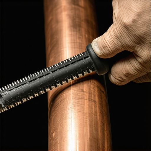 Sečenje gumene izolacije za cevi Majstor seče crnu izolaciju za cevi nazubljenim nožem