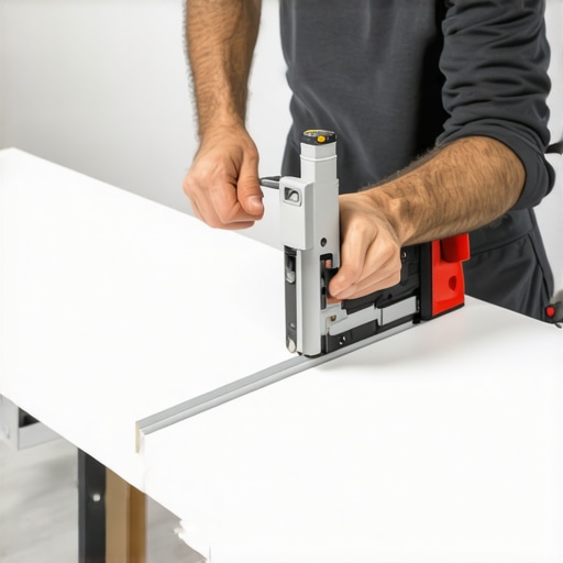 Sečenje bele plastične lajsne pomoću ger-kutije i testere za precizne uglove.