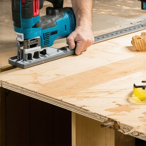 Majstor seče laminat ubodnom testerom na radnom stolu