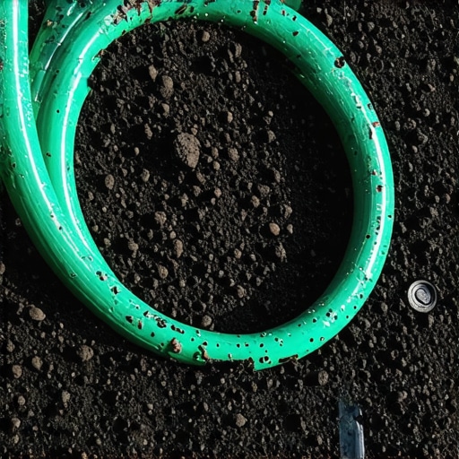 Staro baštensko crevo modifikovano za zalivanje kap po kap u bašti