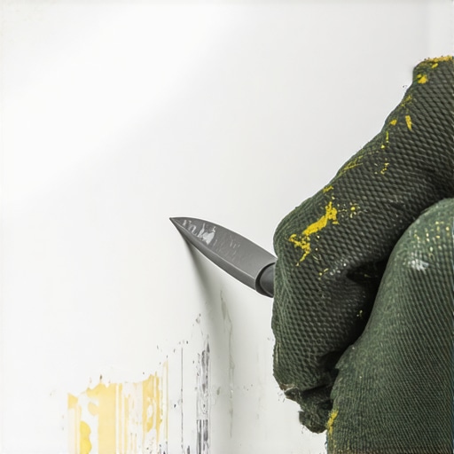 Osoba skida stari silikon sa ivice kade pomoću skalpela