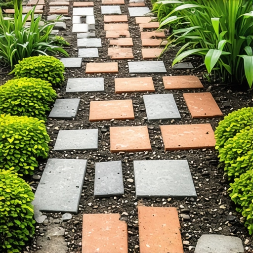 Staza od reciklirane cigle i kamena Uređenje baštenske staze korišćenjem stare cigle i prirodnog kamena u bašti