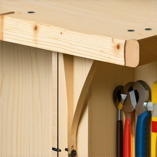 Dijagram montaže drvene kuhinjske police u zidnu gredu