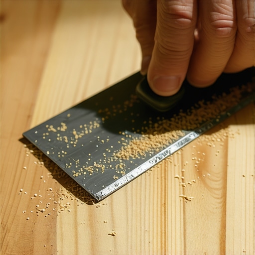 Tehnika struganja drveta bez prašine Majstor koristi ručni strugač za drvo kako bi skinuo lak bez stvaranja prašine